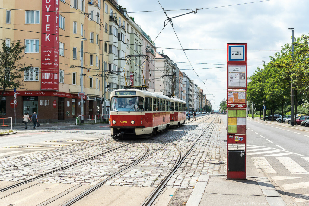 Tram stop in Prague
