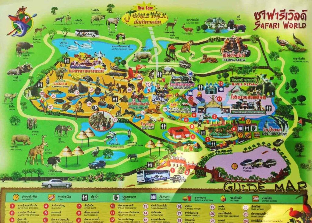 Карта Сафари Парка в Бангкоке