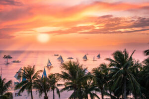 Attractions of the island of Boracay in the Philippines