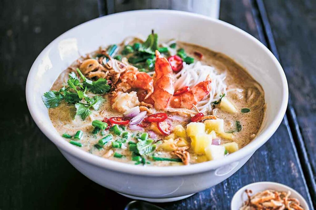 Traditional dish in Malaysia - laksa soup