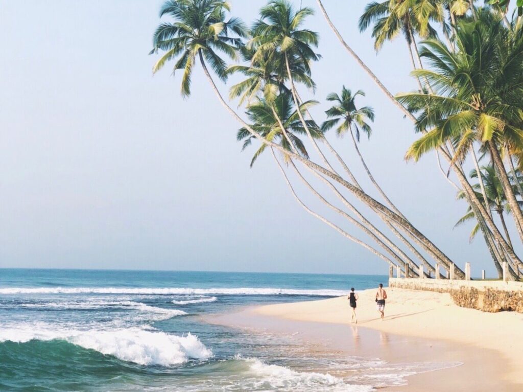 Unawatuna beach in Sri Lanka