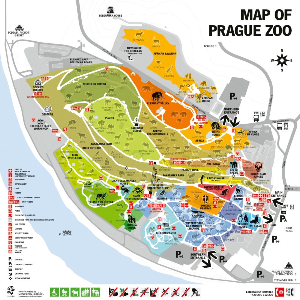 Prague Zoological Garden Map