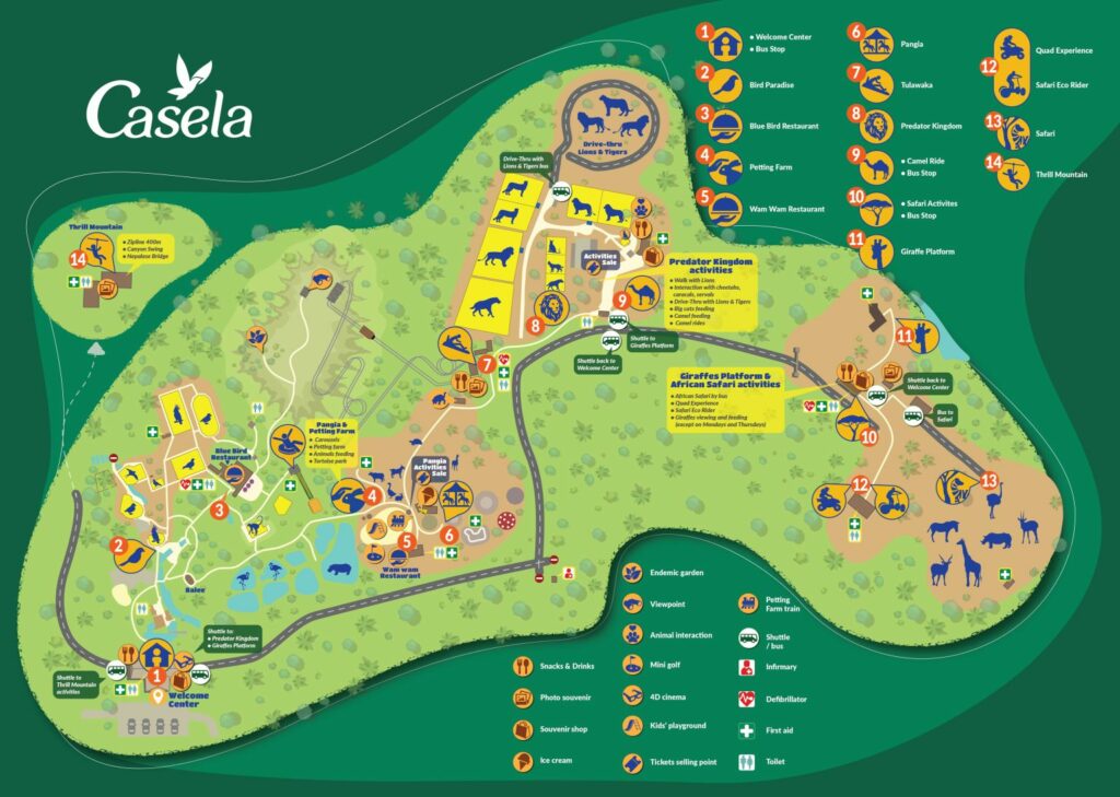 Casela nature park map