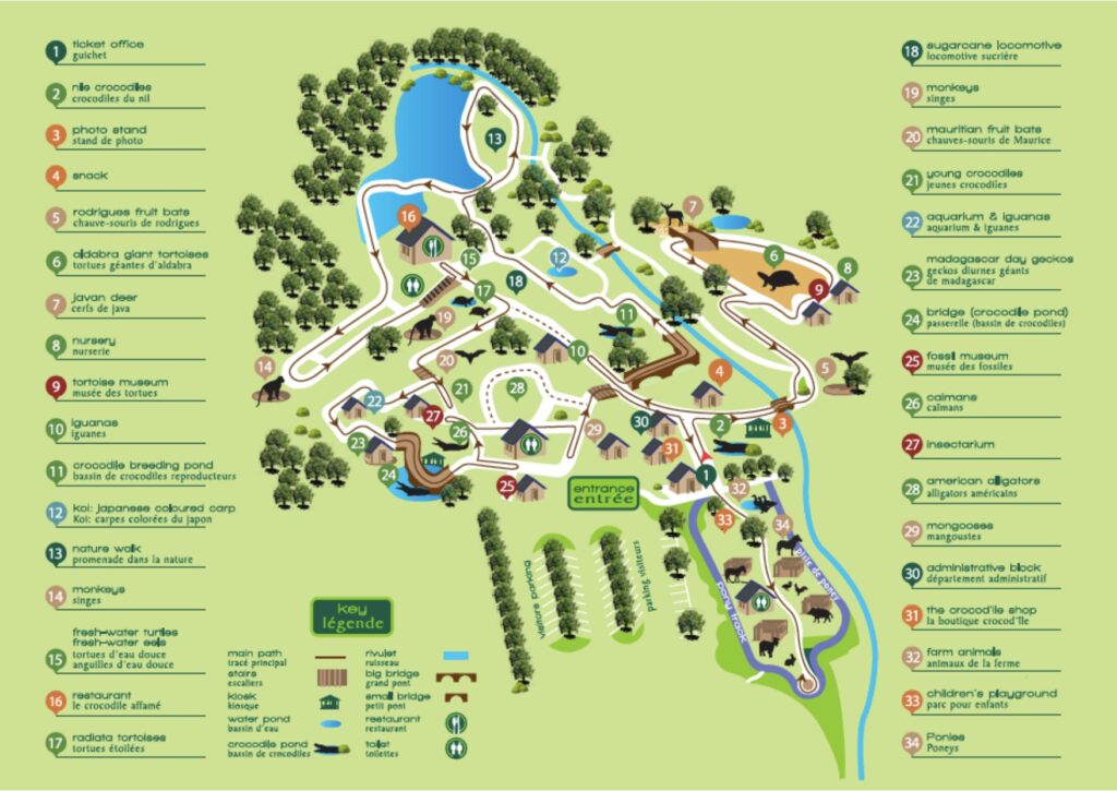 La Vanille Crocodile Park Map